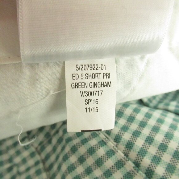 Old Navy Shorts 12 Green Gingham Check Plaid Flat Front Preppy - Picture 5 of 5